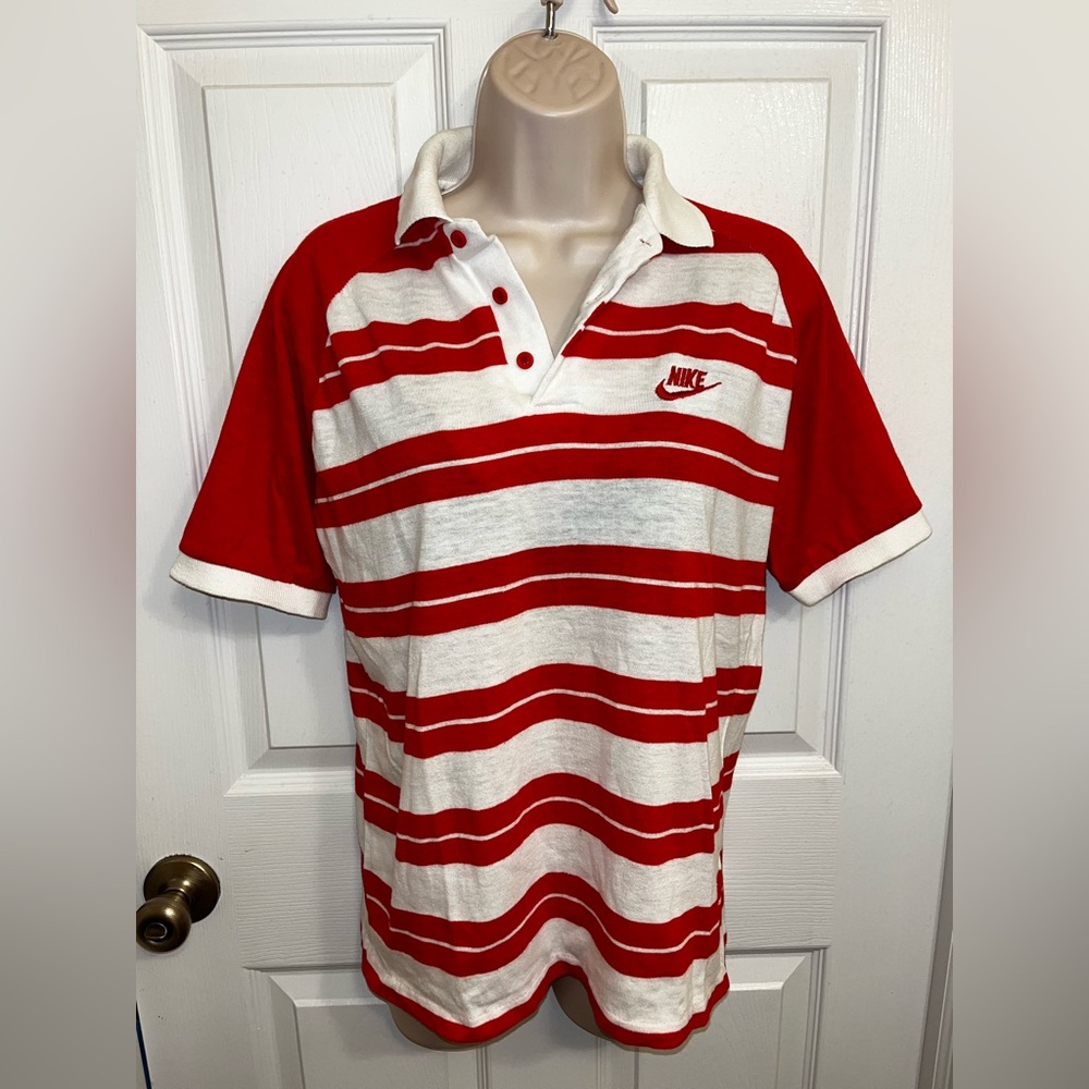 Vintage 90’s Nike Sportswear Made in the USA Men’s size Medium Red Polo Shirt